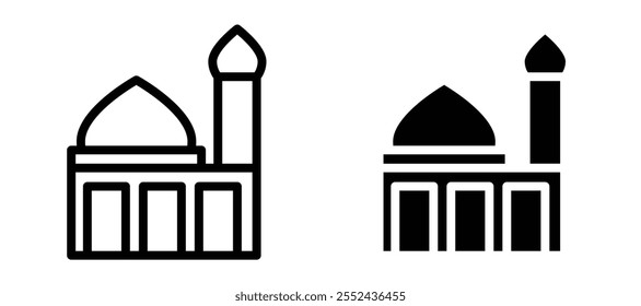 Conjunto de Vector de icono de revestimiento de mezquita.
