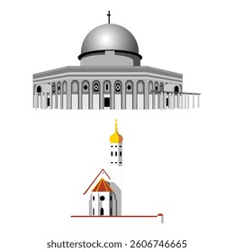 A mosque with a lit candle and flowers surrounding it