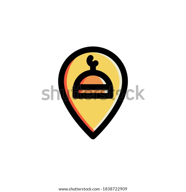 Mosque Location Icon Filled Outline Islam\
Illustration Logo\
Vector\
