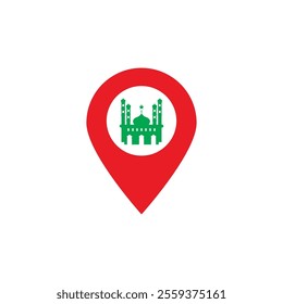 mosque location logo design icon template