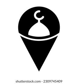 Icono De Glifo De Ubicación De Mezquita Para Uso Personal Y Comercial.
