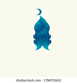 mosque logo, aspiration logo from flowers