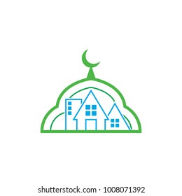 Mosque Logo Build Real Estae Symbol City