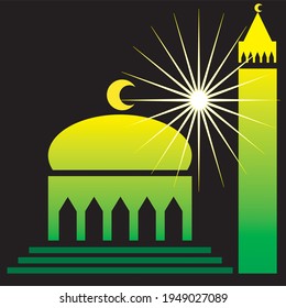 Moschee-Logo kann für Ramadan-Karte oder Eid Al-Fitr-Karte verwendet werden