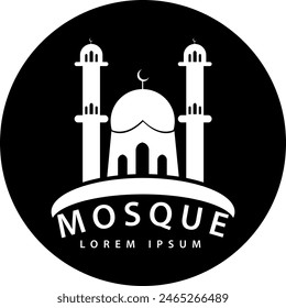 mosque logo in a circle, icon logo