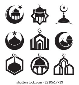 Mosque logo collection. Islamic logo vector illustration