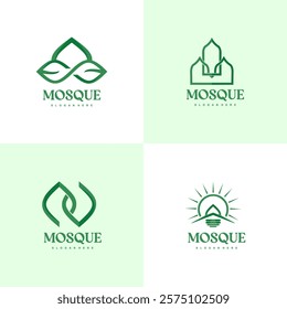 Mosque Logo Collection Islamic Logo Vector Illustration
