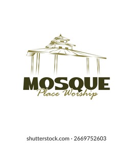 Mesquita Logo Design Concepts Vetor. Ilustração de modelo de mesquita de silhueta