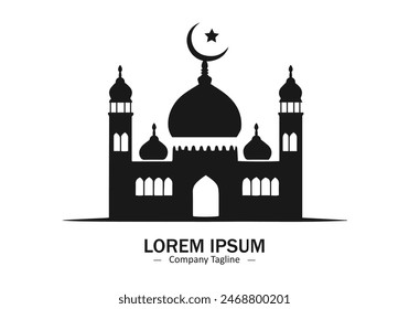 Mosque Logo Design icon vector silhouette isolated