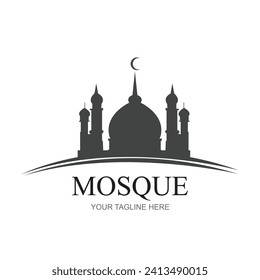 Mosque logo design with islamic creative concept Premium Vector