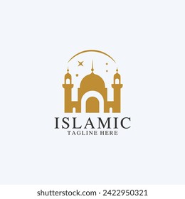 Mosque logo design with Islamic creative concept Vector