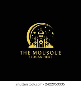 Mosque logo design with Islamic creative concept Vector