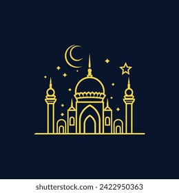 Mosque logo design with Islamic creative concept Vector