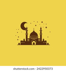 Mosque logo design with Islamic creative concept Vector