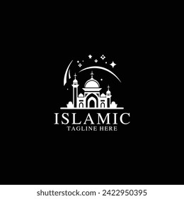 Mosque logo design with Islamic creative concept Vector