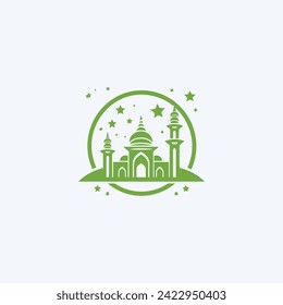 Mosque logo design with Islamic creative concept Vector