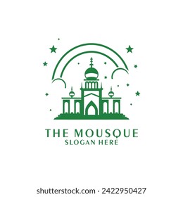 Mosque logo design with Islamic creative concept Vector