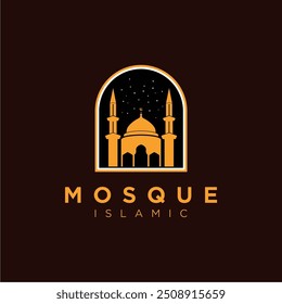 Diseño del logotipo de la mezquita con un concepto creativo islámico