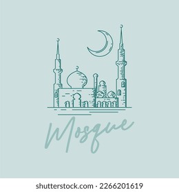 Mosque logo design. Islamic place of worship logo