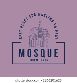 Diseño del logo de la mezquita. Logo del lugar de culto islámico