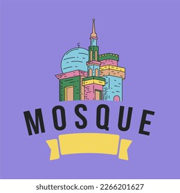 Moschee Logo Design. Logo des islamischen Gottesdienstes