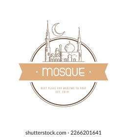 Mosque logo design. Islamic place of worship logo