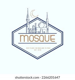 Mosque logo design. Islamic place of worship logo