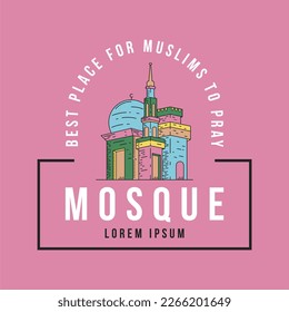Mosque logo design. Islamic place of worship logo