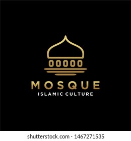 Mosque logo design - Islamic ramadan gold dome