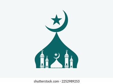 Mosque logo design, Islamic logo template, Vector illustration