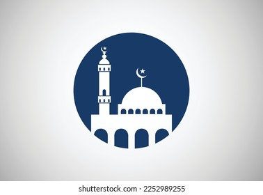 Mosque logo design, Islamic logo template, Vector illustration