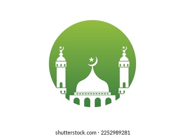 Mosque logo design, Islamic logo template, Vector illustration