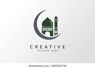 Mosque logo design, Islamic logo template, Vector illustration