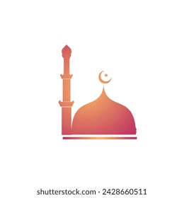 Moschee Logo Design isoliert auf transparentem Hintergrund Islamisches Symbol.