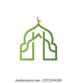 Mosque Logo Design Muslim Place of Worship Vector Simple Template