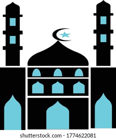 Vector de material de diseño del logotipo de la mezquita