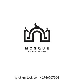 Mosque Logo Design Template Elements Black Stock Vector (Royalty Free ...