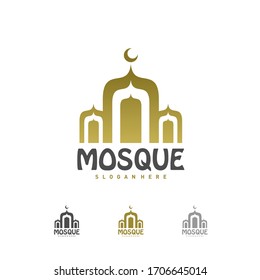 Mosque Logo Design Template Vector, Emblem, Concept Design, Creative Symbol, Icon
