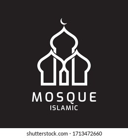 Mosque logo design template. vector illustration. Islamic icon symbol