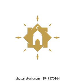 Moschee-Logo-Design, Vektorgrafik, Design-Vorlage für kreatives islamisches Logo, Symbole