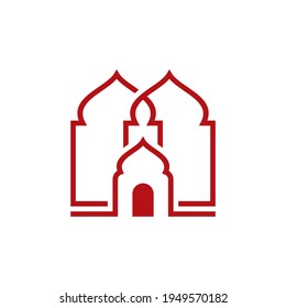 Mosque logo design vector illustration, Creative Islamic logo design concept template, symbols icons