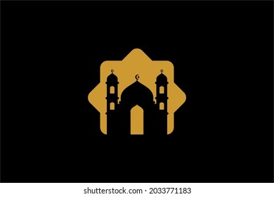 Mosque logo design vector. Islamic building illustration. Home for pray sign vector.