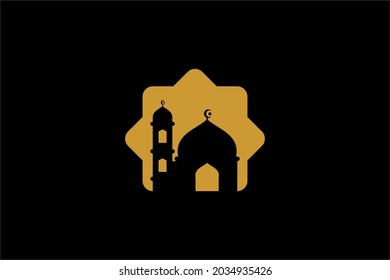 Mosque logo design vector. Islamic building illustration. Home for pray sign vector.