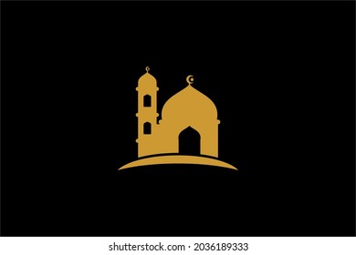 Mosque logo design vector. Islamic building illustration. Home for pray sign vector.