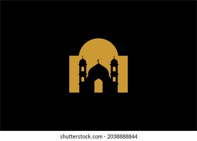 Mosque logo design vector. Islamic building illustration. Home for pray sign vector.