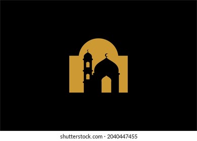 Mosque logo design vector. Islamic building illustration. Home for pray sign vector.