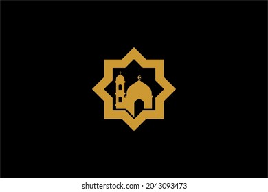 Mosque logo design vector. Islamic building illustration. Home for pray sign vector.