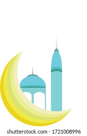 Mosque logo design vector stockwith moon