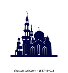 Mosque Logo Design Vector Template. Mosque Icon Symbol. Abstract Illustration