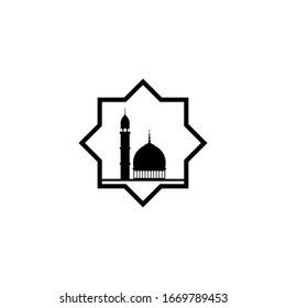 Mosque Logo Design Vector Template Illustration. Islamic Architecture, Moslem Community, Pray Room, Ramadan Kareem Symbol Icon. EPS10